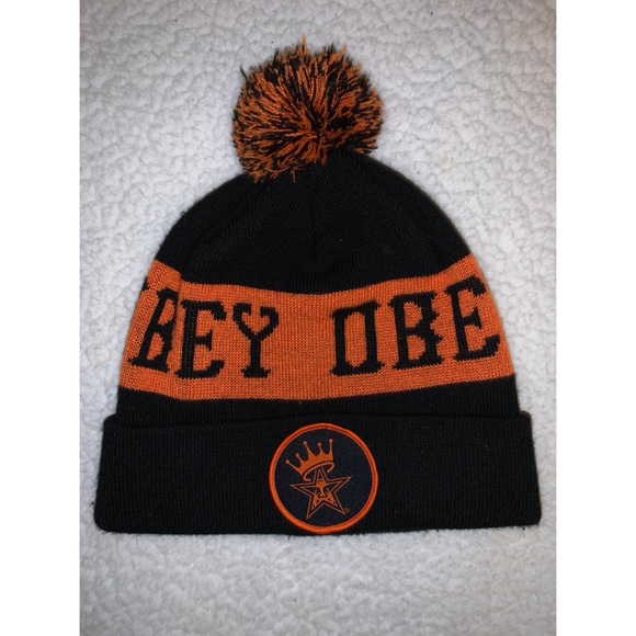 obey orange beanie
